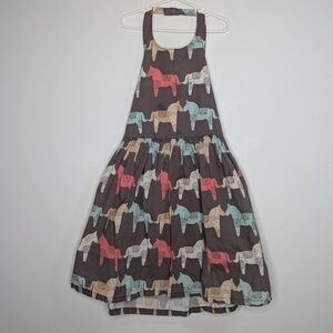 ✨3/$15 Studio Bini grey peach blue horse halter dress 7